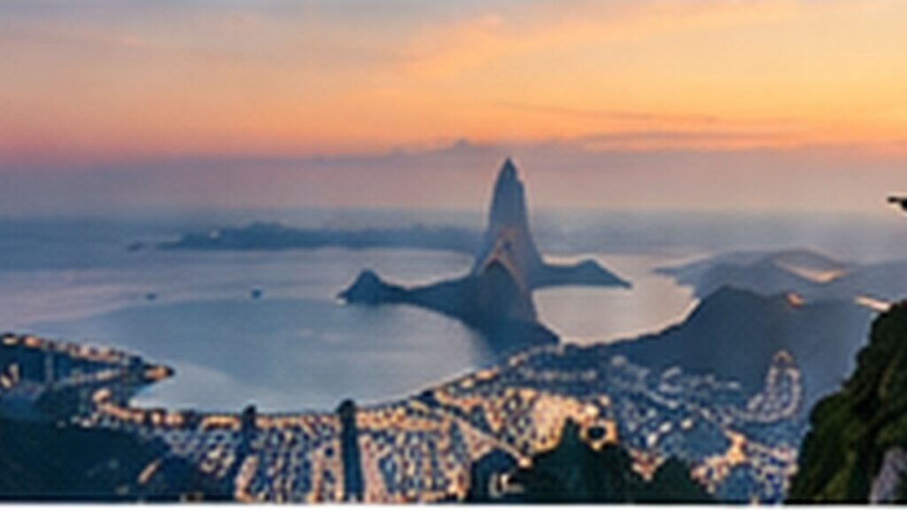 Vista panorâmica do Rio de Janeiro ao entardecer