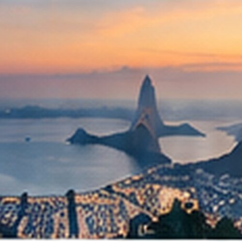 Vista panorâmica do Rio de Janeiro ao entardecer